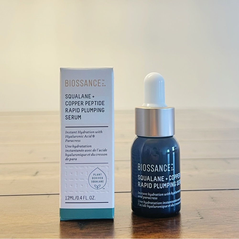 Biossance Squalane Hyaluronic Acid Copper Peptide Rapid Plumping Serum 12ml
